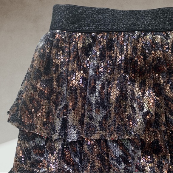 Sequin leopard print skirt SMALL - Picture 5 of 7